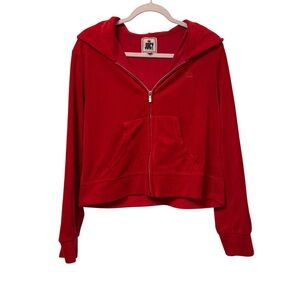 Juicy Couture Y2K Women's Red Zip-Up Hoodie
